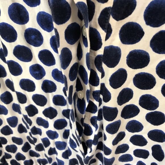 GAP Vintage Polka Dot Drop Tie Waist Pockets Cotton Dress Shirt T-shirt Mini Top - Picture 8 of 14